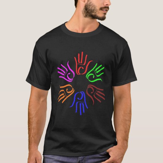 Regenbooghanden T-shirt (Voorkant)