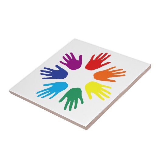 Regenbooghanden Tegeltje (Zijkant)