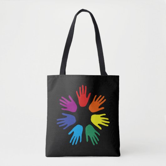 Regenbooghanden Tote Bag (Voorkant)