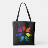 Regenbooghanden Tote Bag (Achterkant)