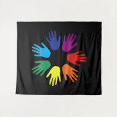 Regenbooghanden Wandkleed (Voorkant (horizontaal))