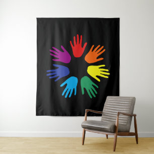 Regenbooghanden Wandkleed
