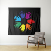 Regenbooghanden Wandkleed (In Situ (horizontaal))