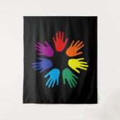 Regenbooghanden Wandkleed (Voorkant)