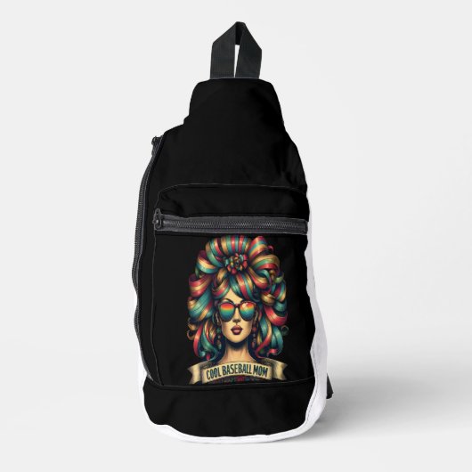 Regenboogharige Vrouw in Shades Cool Honkbal Mam Sling Bag (Voorkant)