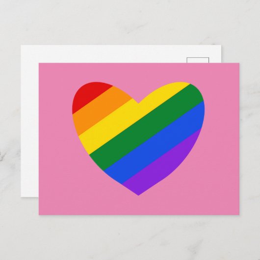 Regenbooghart #1 Briefkaart (Voorkant / Achterkant)