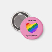 Regenbooghart #1 Ronde magneet (Voorkant / Achterkant)