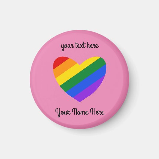 Regenbooghart #1 Ronde magneet (Voorkant)