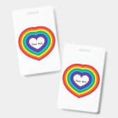 Regenbooghart Badge (Voor- en achterkant)
