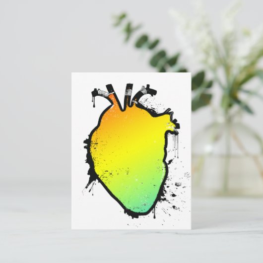 regenbooghart briefkaart (Staand voorkant)