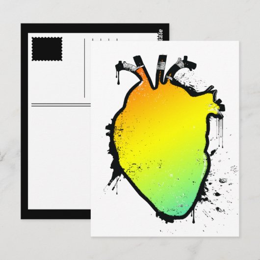 regenbooghart briefkaart (Voorkant / Achterkant)