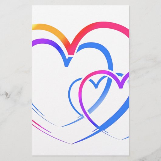 Regenbooghart Briefpapier (Voorkant)