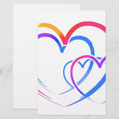 Regenbooghart Briefpapier (Voorkant / Achterkant)