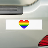 Regenbooghart Bumpersticker (Op auto)