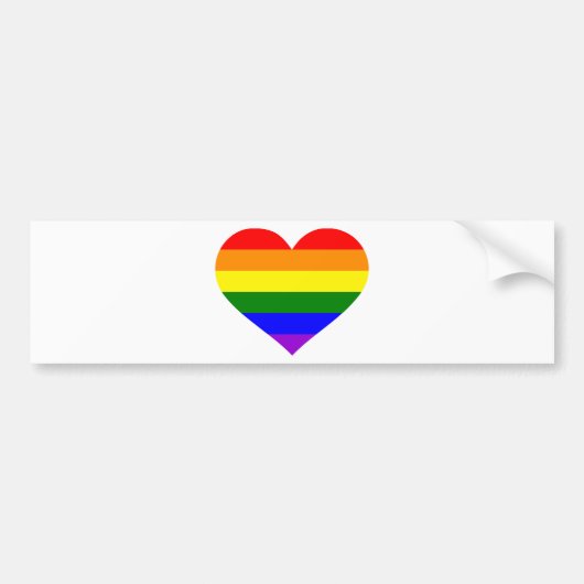 Regenbooghart Bumpersticker (Voorkant)