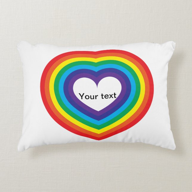 Regenbooghart Decoratief Kussen (Voorkant)