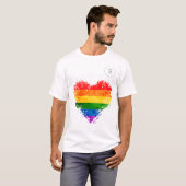 regenbooghart en uw eigen logo t-shirt (Voorkant volledig)
