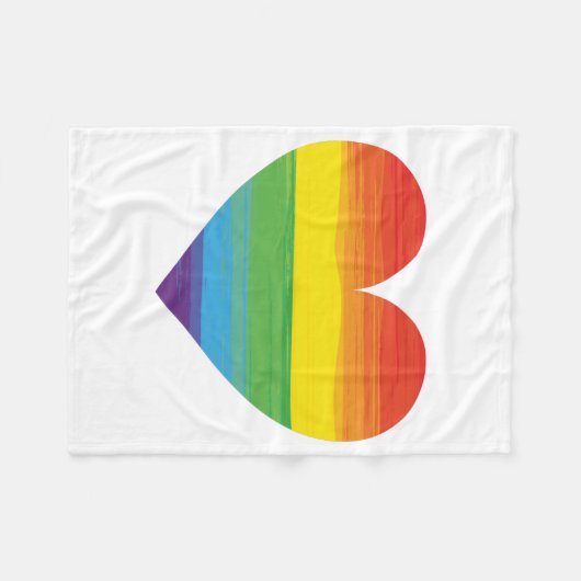 Regenbooghart Fleece Deken (Voorkant (Horizontaal))