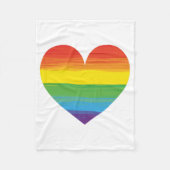 Regenbooghart Fleece Deken (Voorkant)