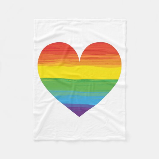 Regenbooghart Fleece Deken (Voorkant)