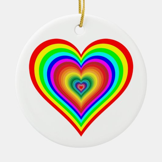 Regenbooghart Keramisch Ornament (Voorkant)