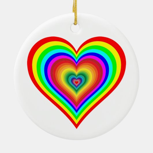 Regenbooghart Keramisch Ornament (Achterkant)