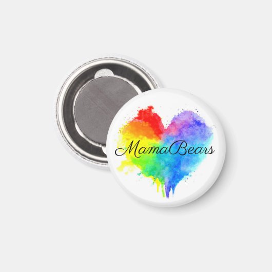 Regenbooghart met groepsnaam magneet (Voorkant / Achterkant)