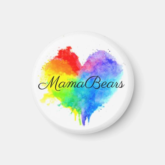 Regenbooghart met groepsnaam magneet (Voorkant)