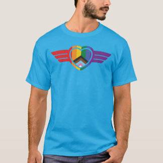 Regenbooghart met vleugels t-shirt