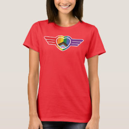 Regenbooghart met vleugels t-shirt