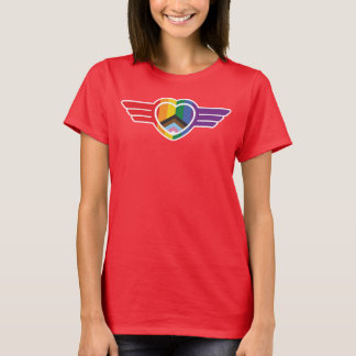 Regenbooghart met vleugels t-shirt