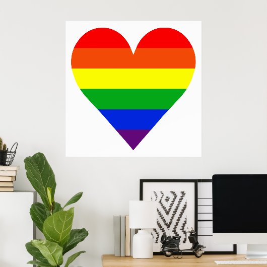 Regenbooghart Poster (Thuiskantoor)