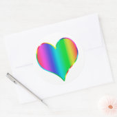 Regenbooghart Ronde Sticker (Envelop)