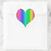 Regenbooghart Ronde Sticker (Tas)