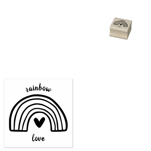 Regenbooghart Rubberstempel (Gestempeld)
