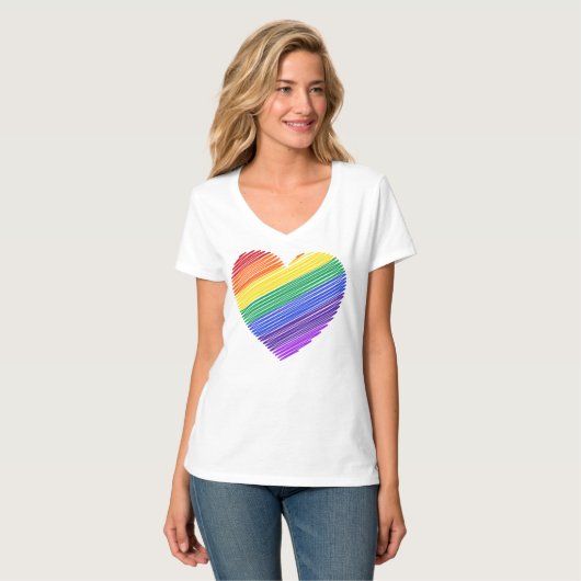 Regenbooghart T-shirt (Voorkant volledig)