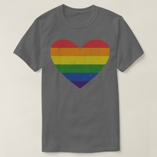 Regenbooghart voor homo's en lesbiennes t-shirt (Design voorkant)