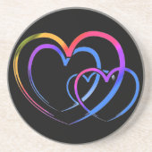 Regenbooghart Zandsteen Onderzetter (Voorkant)