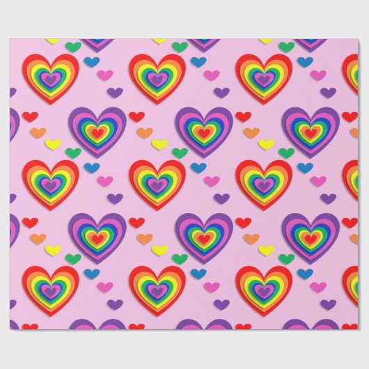 regenboogharten inpakpapier (Vlak)