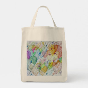 Regenboogharten Kunst Inspirerend Canvas tassen