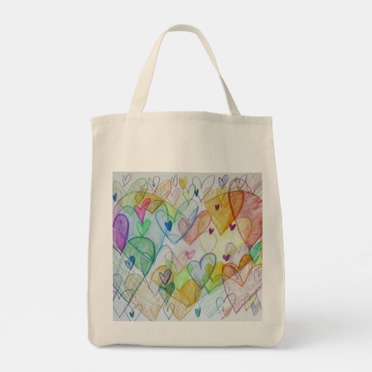 Regenboogharten Kunst Inspirerend Canvas tassen (Achterkant)