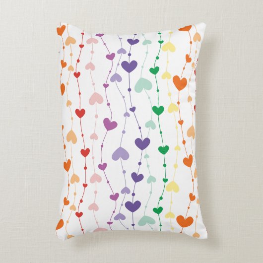  regenboogharten Patroon Kinder Accent Kussen (Voorkant(Verticaal))