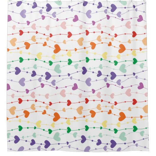  regenboogharten Patroon Kinder badkamer Douchegordijn (Voorkant)