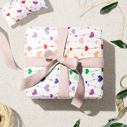  regenboogharten Patroon Kinder Cadeaupapier