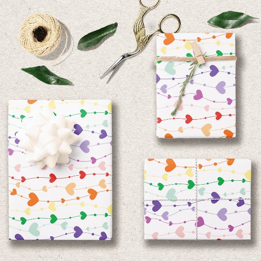  regenboogharten Patroon Kinder Inpakpapier Vel