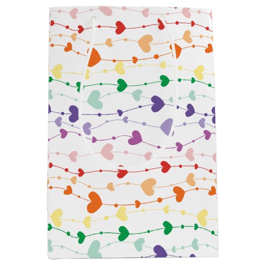 regenboogharten Patroon Kinder Medium Cadeauzakje (Voorkant)