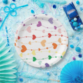  regenboogharten Patroon Kinder Papieren Bordje (Feest)