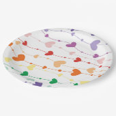  regenboogharten Patroon Kinder Papieren Bordje (Gekanteld)