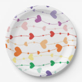  regenboogharten Patroon Kinder Papieren Bordje (Voorkant)