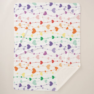  regenboogharten Patroon Kinder Sherpa Deken
